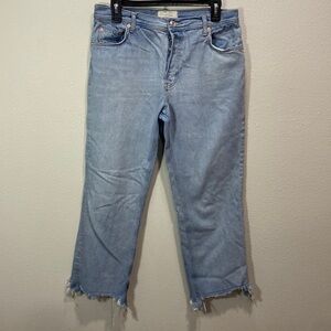We the free button fly, raw hem‎ mom jean